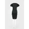 Black satin midi dress