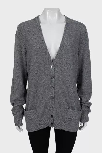 Cashmere cardigan in grey