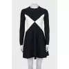 Black fitted dress with white insert
