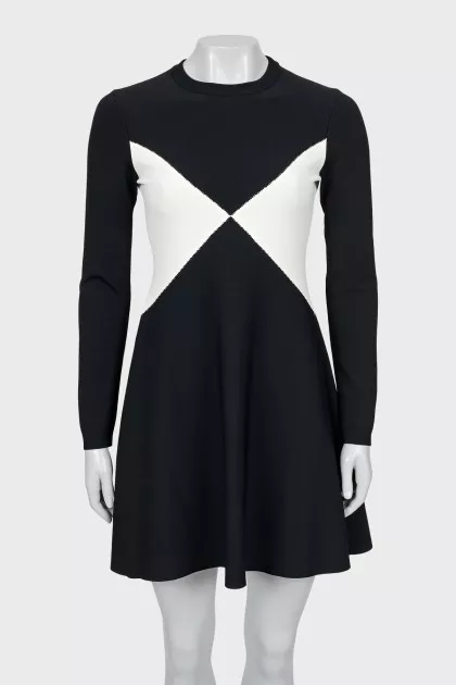 Black fitted dress with white insert