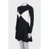 Black fitted dress with white insert