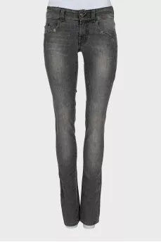 Серые джинсы skinny fit с биркой