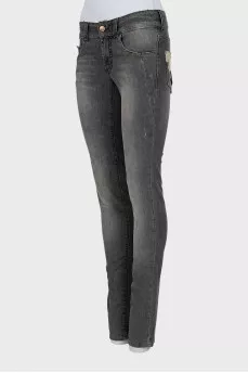 Серые джинсы skinny fit с биркой