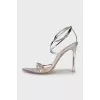 Silver stiletto heeled sandals