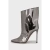 Patent leather ankle boots
