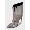 Patent leather ankle boots