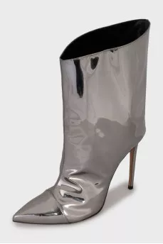 Patent leather ankle boots