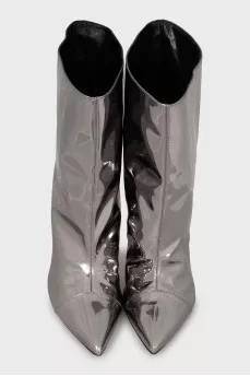 Patent leather ankle boots