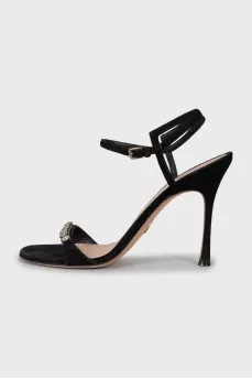 Suede stiletto sandals