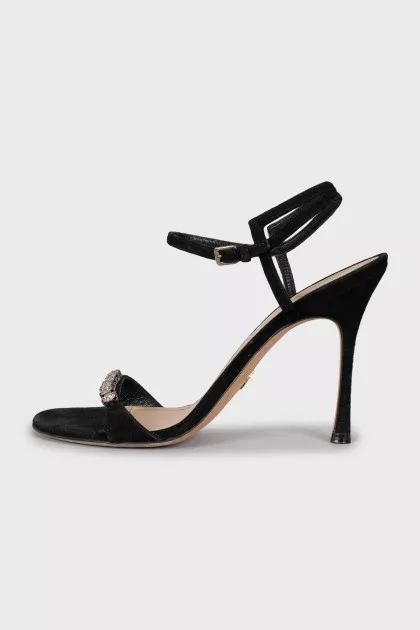 Suede stiletto sandals