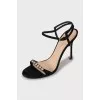 Suede stiletto sandals