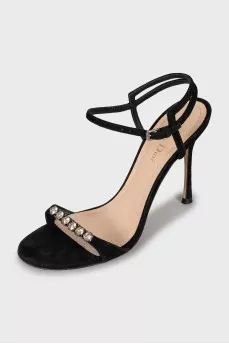 Suede stiletto sandals