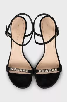 Suede stiletto sandals