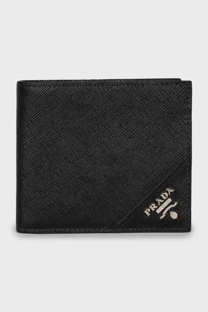 Men's canvas wallet with brand logo