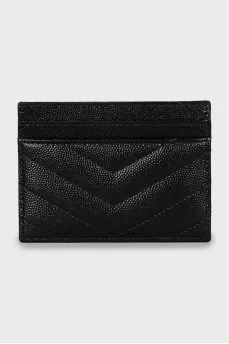 Leather cardholder with brand logo