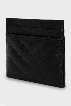 Leather cardholder with brand logo