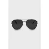 Thin black frame sunglasses