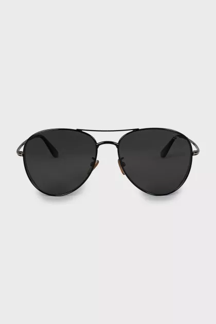 Thin black frame sunglasses