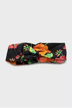 Silk headband with floral print