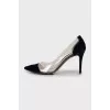 Dark blue stiletto heels