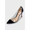 Dark blue stiletto heels