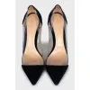 Dark blue stiletto heels