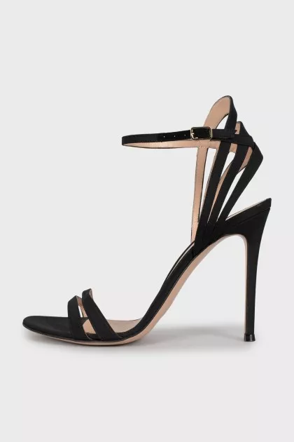 Textile stiletto sandals