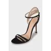 Textile stiletto sandals