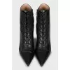 Leather kitten heel ankle boots
