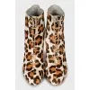 Animal print leather ankle boots