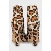 Animal print leather ankle boots