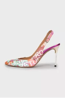Leather open back shoes