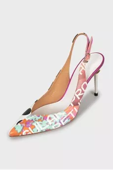 Leather open back shoes