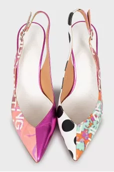 Leather open back shoes