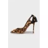 Animal print leather stiletto heels