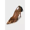 Animal print leather stiletto heels