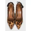 Animal print leather stiletto heels