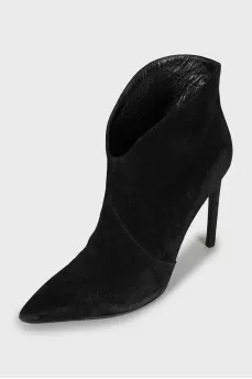 Black suede ankle boots