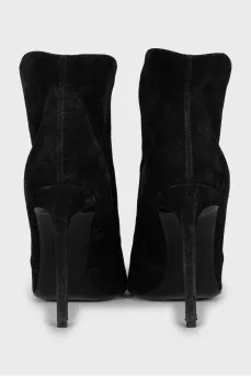 Black suede ankle boots