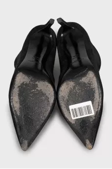 Black suede ankle boots
