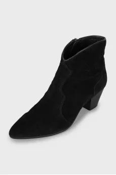 Cowboy boots in black suede