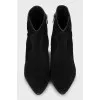 Cowboy boots in black suede