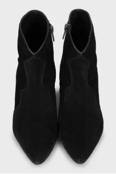 Cowboy boots in black suede