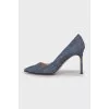 Blue stiletto pumps