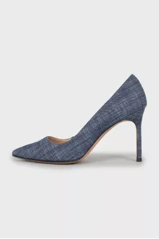 Blue stiletto pumps