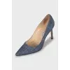 Blue stiletto pumps