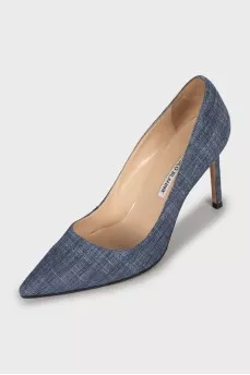 Blue stiletto pumps