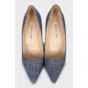 Blue stiletto pumps
