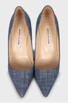 Blue stiletto pumps