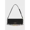 Rectangular leather bag with brand logo